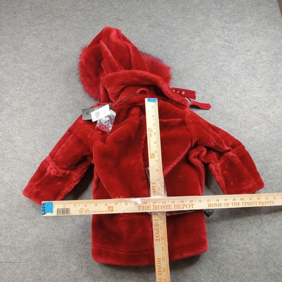 Jordan Craig Coat Kids Small Red Faux Fur Fleece Hooded Parka Jacket 91589K - Picture 4 of 7